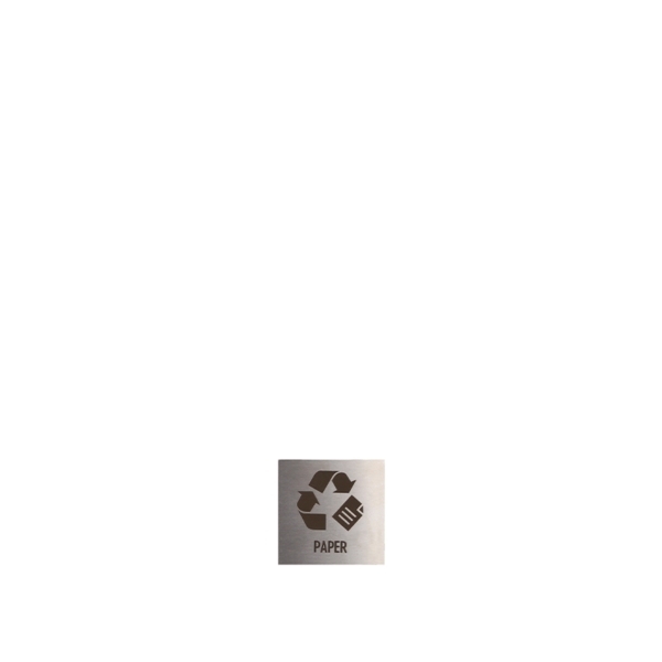 Targhetta simbolo "Paper" in acciaio inox da applicare al cestino per la raccolta differenziata SD27010/SD37009