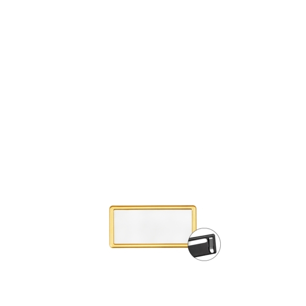 Targhetta portanome rettangolare in metallo color oro lucido